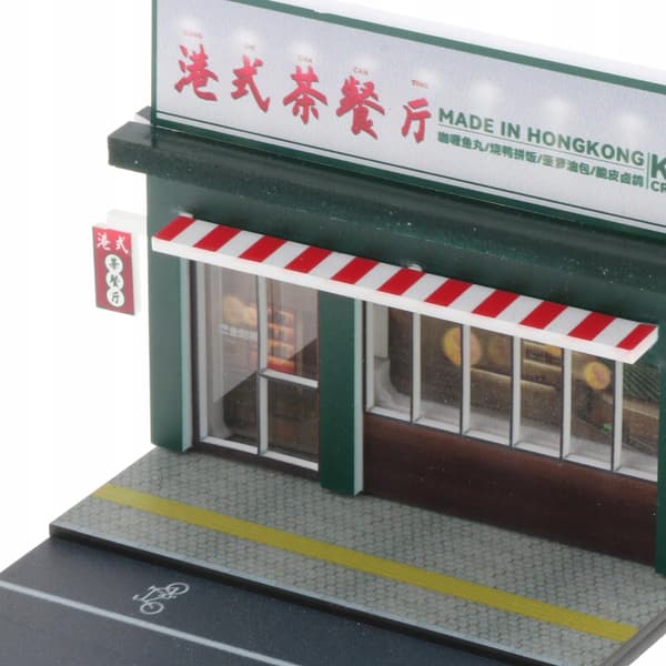 1/64 Scale Model Car Display Scene Background Setting Diorama Tea Restaurant