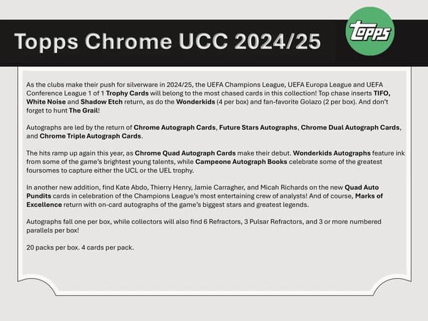 2024–25 Topps Chrome UEFA Club Competitions Hobby Box