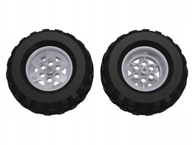 LEGO Technic Wheel Rim + Tyre 56908 45982 Light Grey 4 pcs.