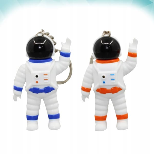 2 STYLISH LED ASTRONAUT KEYRINGS WITH SOUND – KEYRING ACCESSORIES