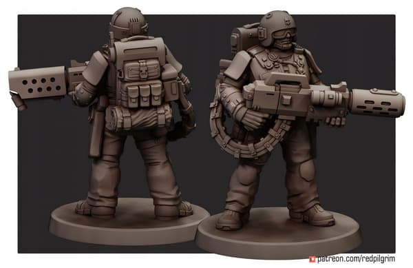 Veteraner x5 Red Pilgrim Miniatures 28 mm