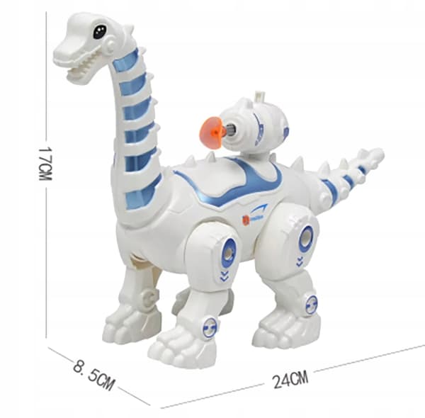 Interactive dinosaur robot toy with LED lights – large, walking and shooting