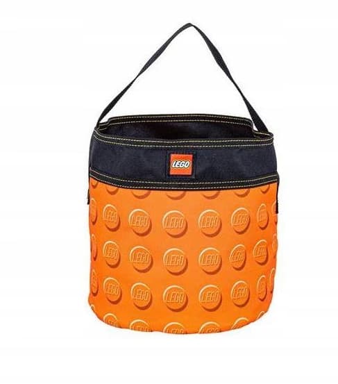 LEGO BAG, BUCKET, FABRIC CONTAINER FOR BRICKS, ORANGE