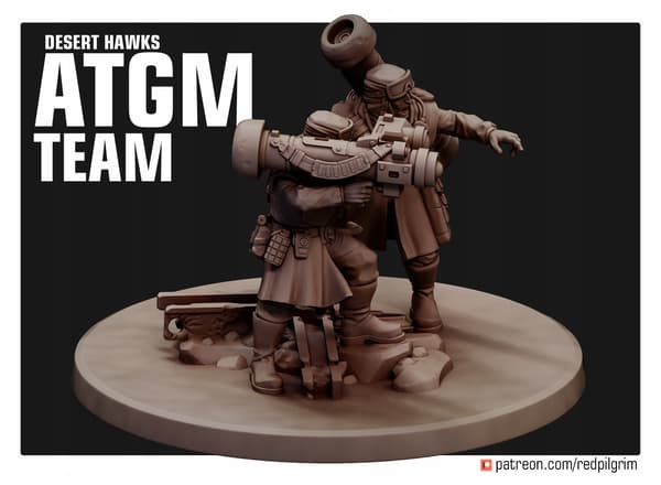 Desert Hawks ATGM Team Red Pilgrim Miniatures 32 m