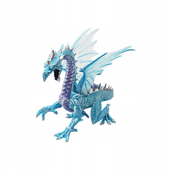 Miniature dragon statue Hand-painted toy Flying dragon model in blue