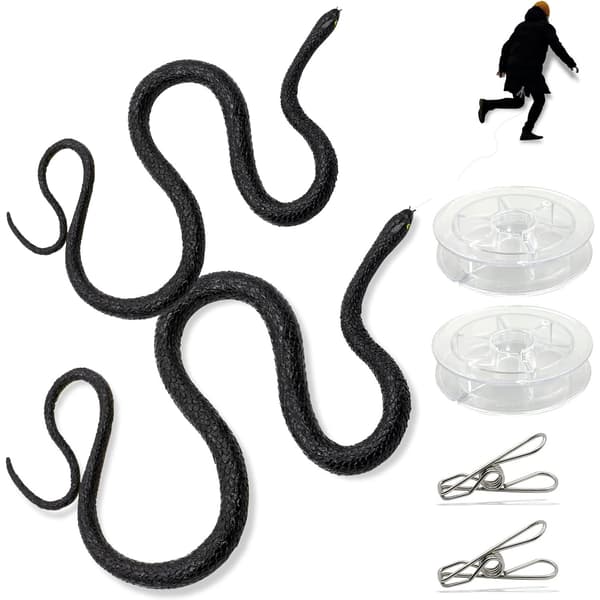 SNAKE FIGURINES – SCARY MODEL – PARTY TRICKS – PLASTIC PROPS – SET OF 2