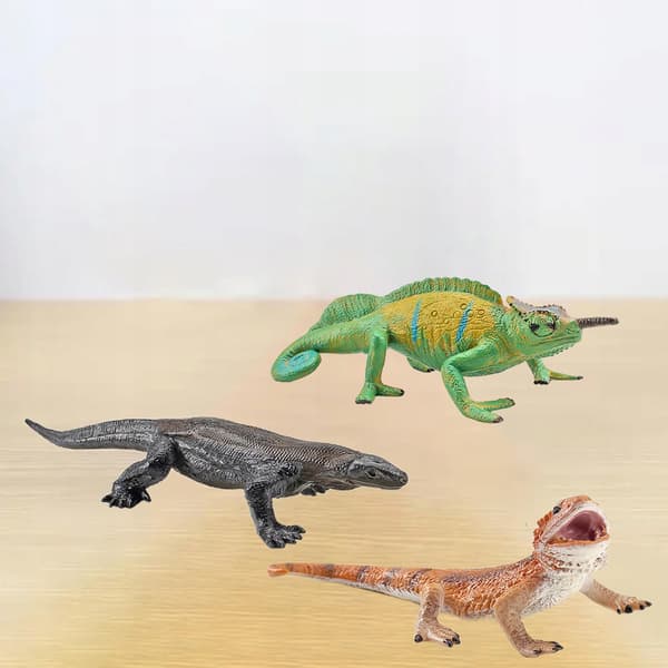 3x Lizard Set Display props Collectables Home desk decorations