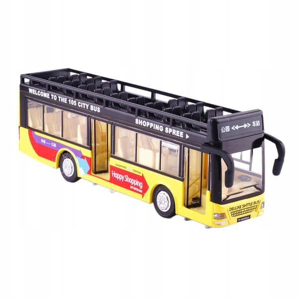 Diecast Bus Toy Simulation Alloy Ornaments Transit Bus Simulation Yellow