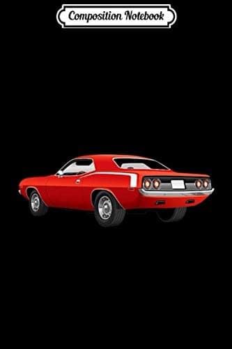 Composition Notebook: Red 1970s American Muscle Car Premium Journal/Notebook