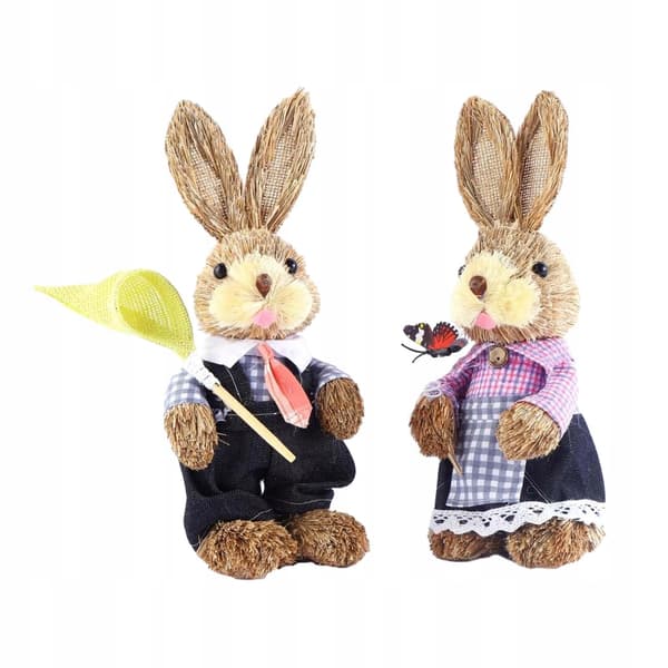 2x Easter Bunny Figurines – Easter Decoration – Creative Decorative Style C