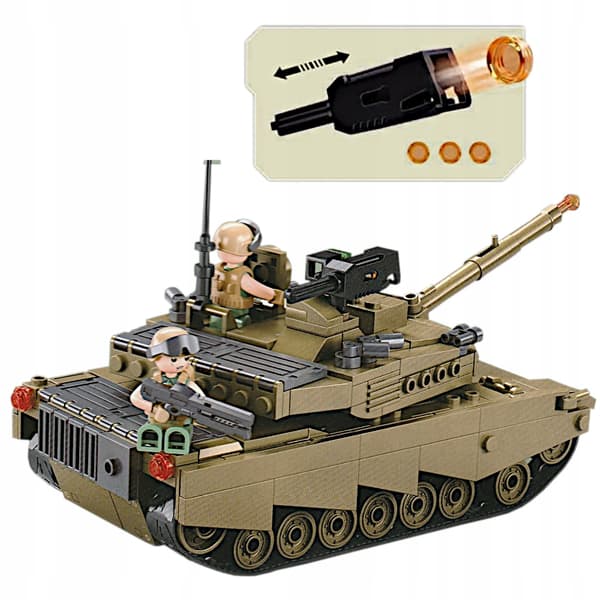 M1A2 ABRAMS TANK BUILDING SET – US ARMY WAR 3 FIGURES + LEGO WEAPONS