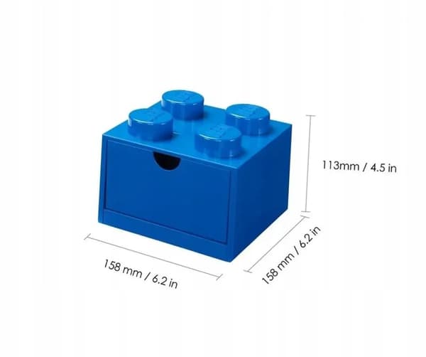 NHG LEGO BRICK STORAGE BOX, 4-DRAWER, BLUE, DESK