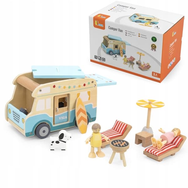 WOODEN TOY CAMPERVAN