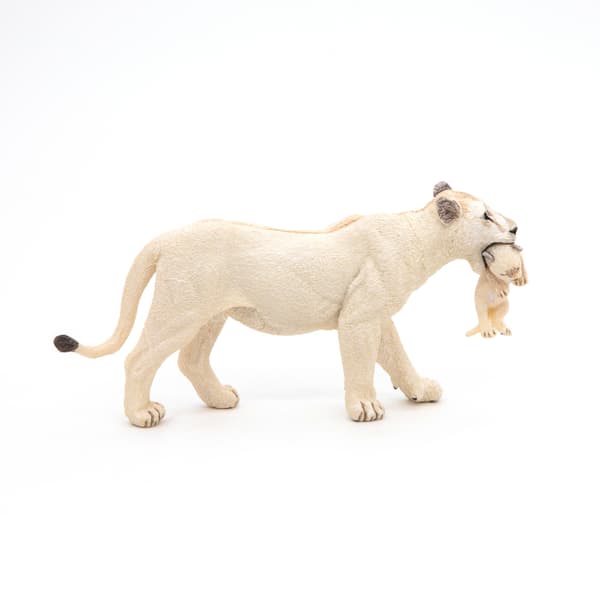 WHITE LIONESS WITH CUB [FIGURINE]