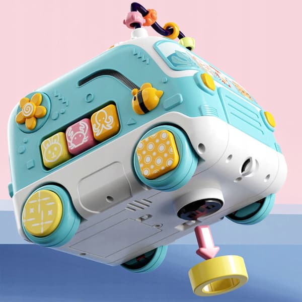 Electronic Musical Bus W/ Light Interactive Toys 2 Modes Musical Blue