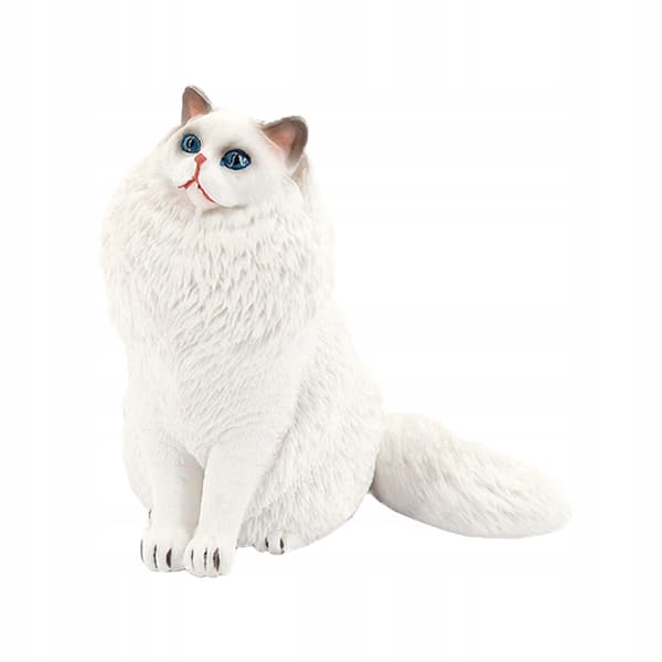 WHITE PLASTIC CAT DESK ORNAMENT