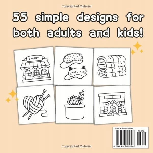 Bear, Tiny Cozy Girl Colouring Book: Bold and Easy, Simple Designs for Adults