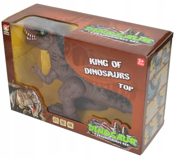 Battery-operated moving dinosaur with lights and sounds