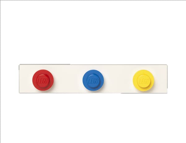 LEGO HANGERS ON A RAIL (RED, BLUE, YELLOW