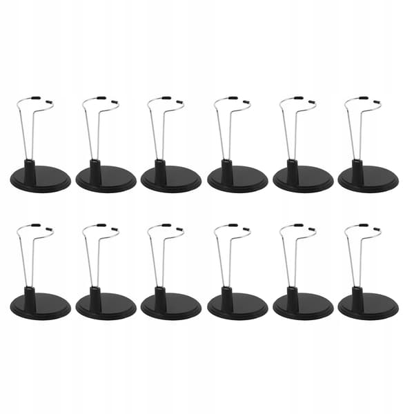 12-PIECE BLACK DISPLAY STAND FOR FIGURINES