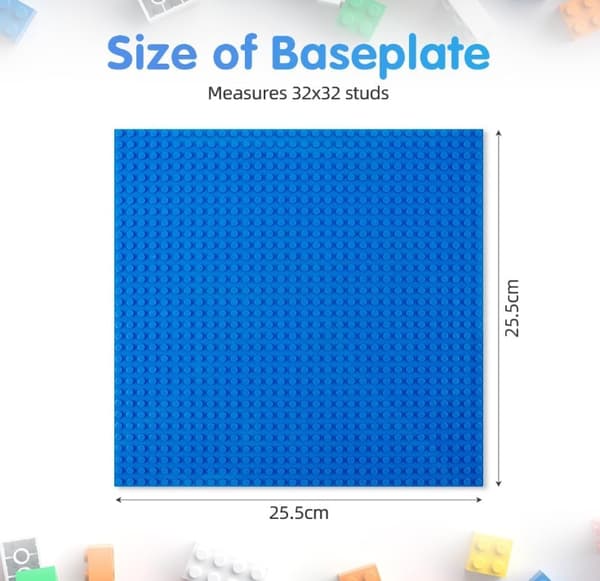 10x CONSTRUCTION PLATES FOR BUILDING BLOCKS, 25.5 x 25.5 cm – BASE PLATE FOR BUILDING BLOCKS