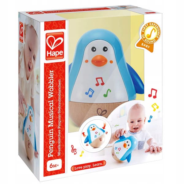 Hape Roly Poly Rocking Penguin with Sound, Blue, Beautiful