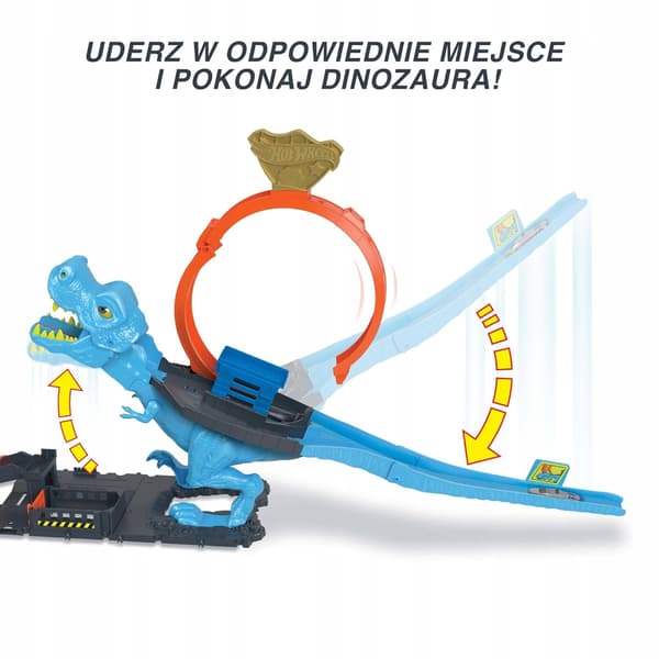 Hot Wheels City T-Rex Loop Track with 1:64 Scale Car