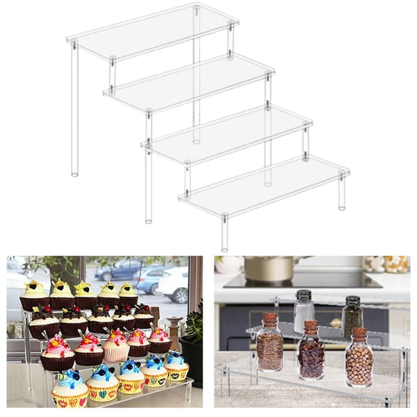 Acrylic display shelf – Riser Doll Clay Figurine Display – 4-tier wedding tray