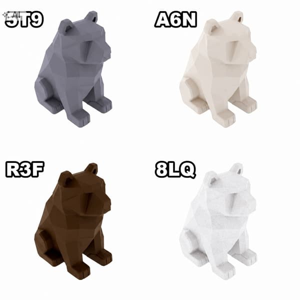 LOW-POLY BEAR FIGURINE – SITTING DECORATION – MANY COLOURS