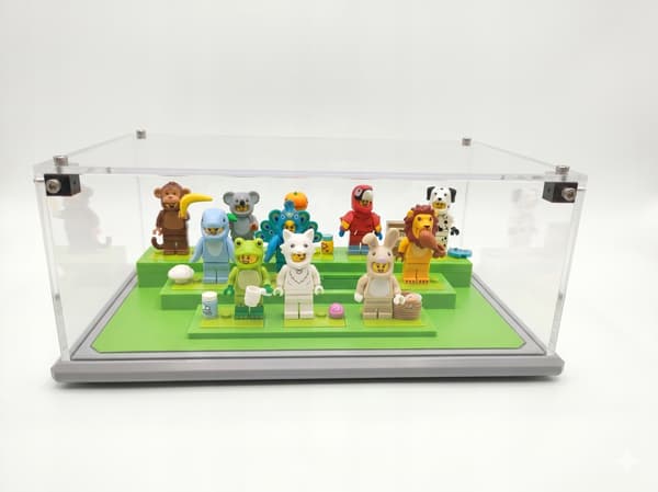 Display case for mini figurines, 12 slots