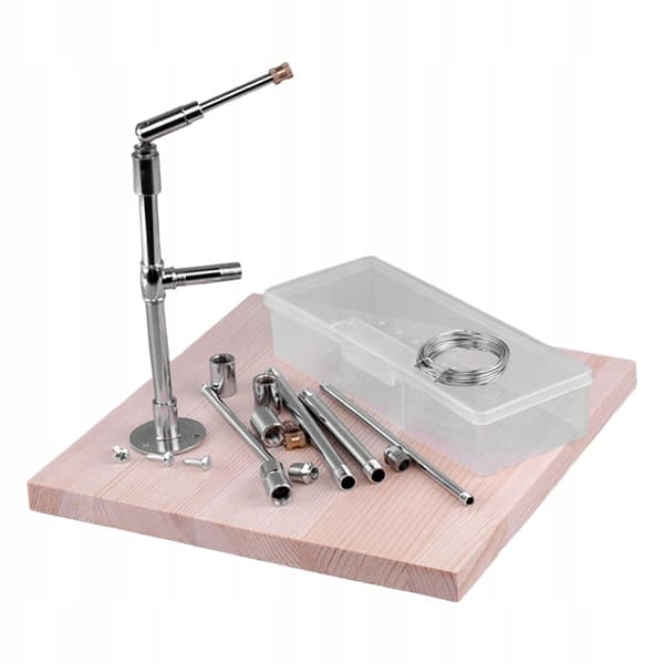 Display stand for action figures – Carved clay workbench with storage box