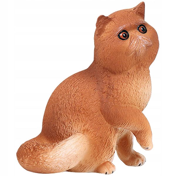 YELLOW PLASTIC CAT FIGURINE – HOME DECORATION