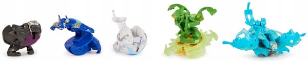 LARGE BAKUGAN BATTLE SET: 5 FIGURES – VENTRI, DRAGONOID, SMOKE, BRUISER, TROX