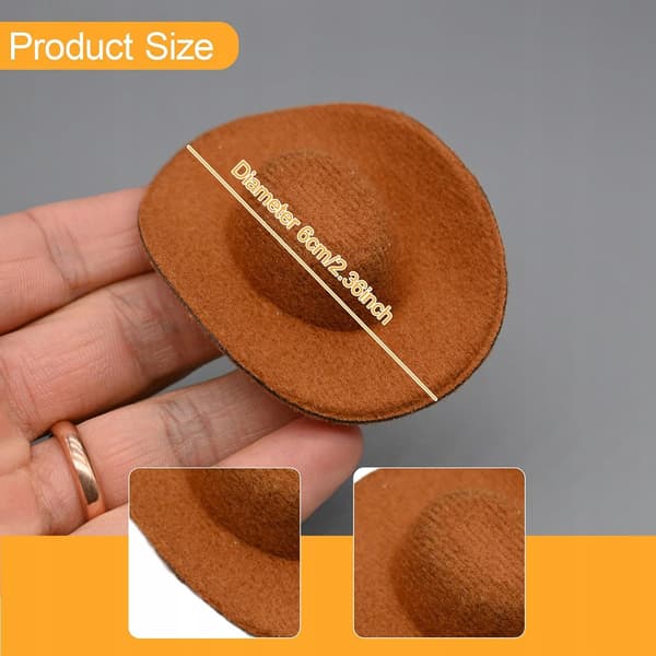 1:6 scale cowboy hat. Collectable handmade item. ‘Pretend & Play’ range. Brown