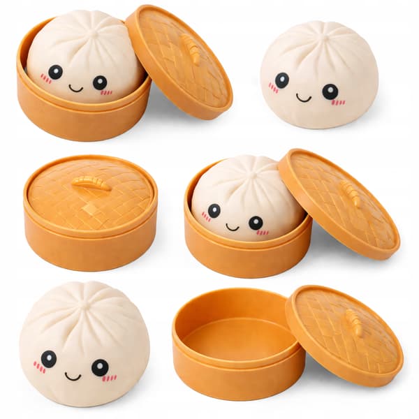 SQUISHY DUMPLING STRESS BALL – 2-piece set: DUMPLING TOY SET