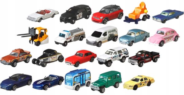 Mattel Matchbox: 20 licensed vehicles, namely
