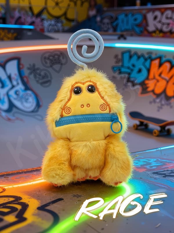 Nomster Nom Bad Mood Plush Keyring – Monster with a Pocket