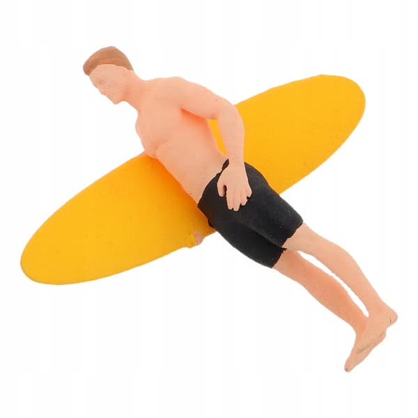 MINIATURE BEACH SURFER FIGURINES FOR DECORATING DOLLHOUSES