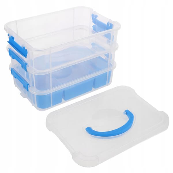 PLASTIC DESK ORGANISER FOR CREATIVE SUPPLIES WITH COMPARTMENTS