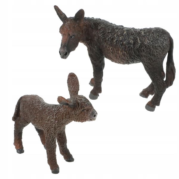 2 DONKEY FIGURINES, PLASTIC, DESK DECORATIONS