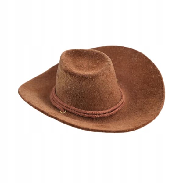 1:6 Cowboy Hat – Mini Western Hat – Props – Pretend Play – Mini Hat – Brown Model
