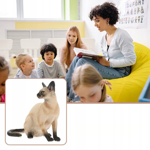 PLASTIC SIAMESE CAT FIGURINE – HOME DECOR