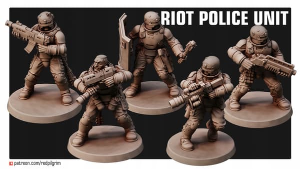 Kravallpolisstyrka – Red Pilgrim Miniatures 28 mm