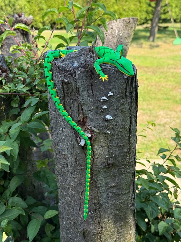 3D Long-tailed Lizard, 46 cm – flexible figurine, terrarium decoration