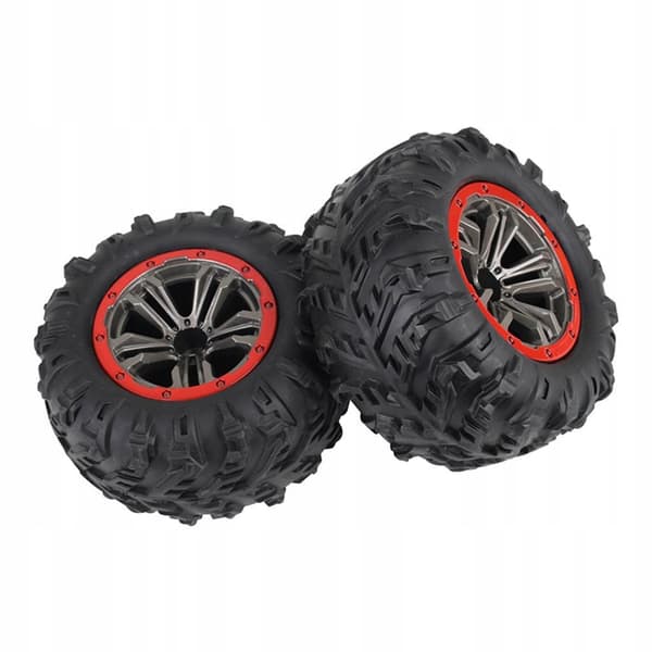 RC car tyres, 2 pcs. Rubber tyres, Hubs: 10 Remote-controlled car