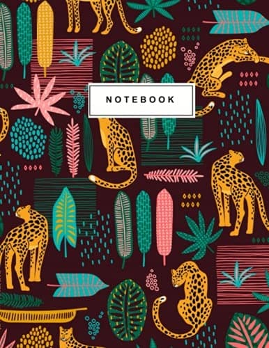 Notebook: Leopard-print composition notebook – College-ruled, 108 pages –