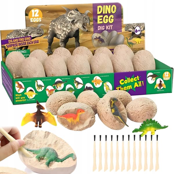 DINOSAUR DISCOVERY SET WITH 12 EGGS AND STEM TOOLS