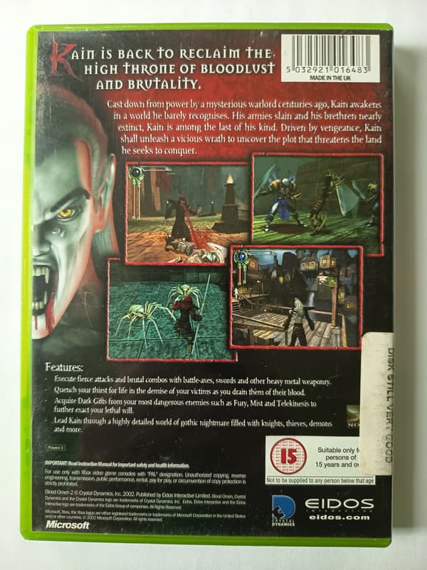 BLOOD OMEN 2 Xbox boxed version (English) without manual