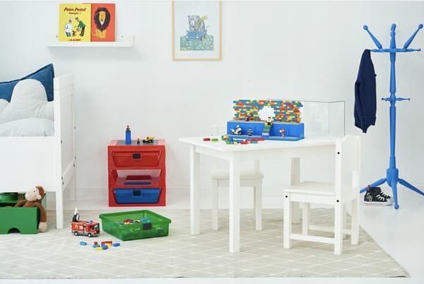 LEGO Storage Unit with 3 Drawers and a Building Plate – Grey