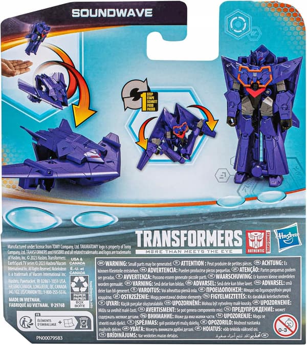TRANSFORMERS EARTHSPARK AUTOBOT CAR-ROBOT 2-IN-1 SOUNDWAVE 1-STEP FIGURINE